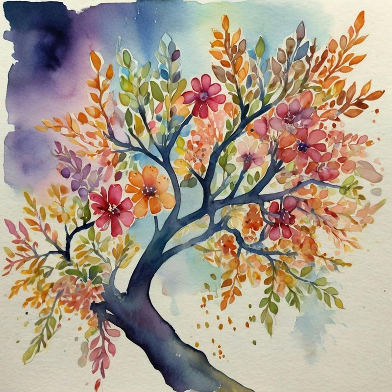Default A Whimsical Watercolor Painting Of A Tree Branch Adorn 0