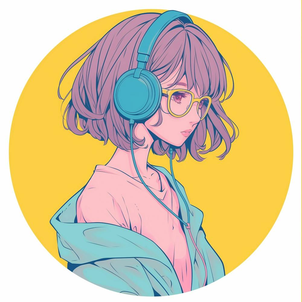 Anime Girl With Headphones 1