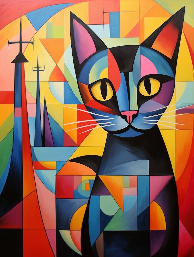 Cat Abstract Pop Art 1