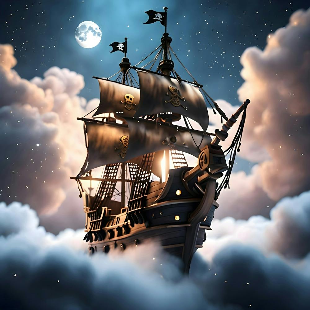 Sky Pirates Ship Night