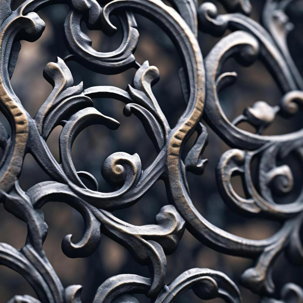 Close Up Of Wrought Iron Fence