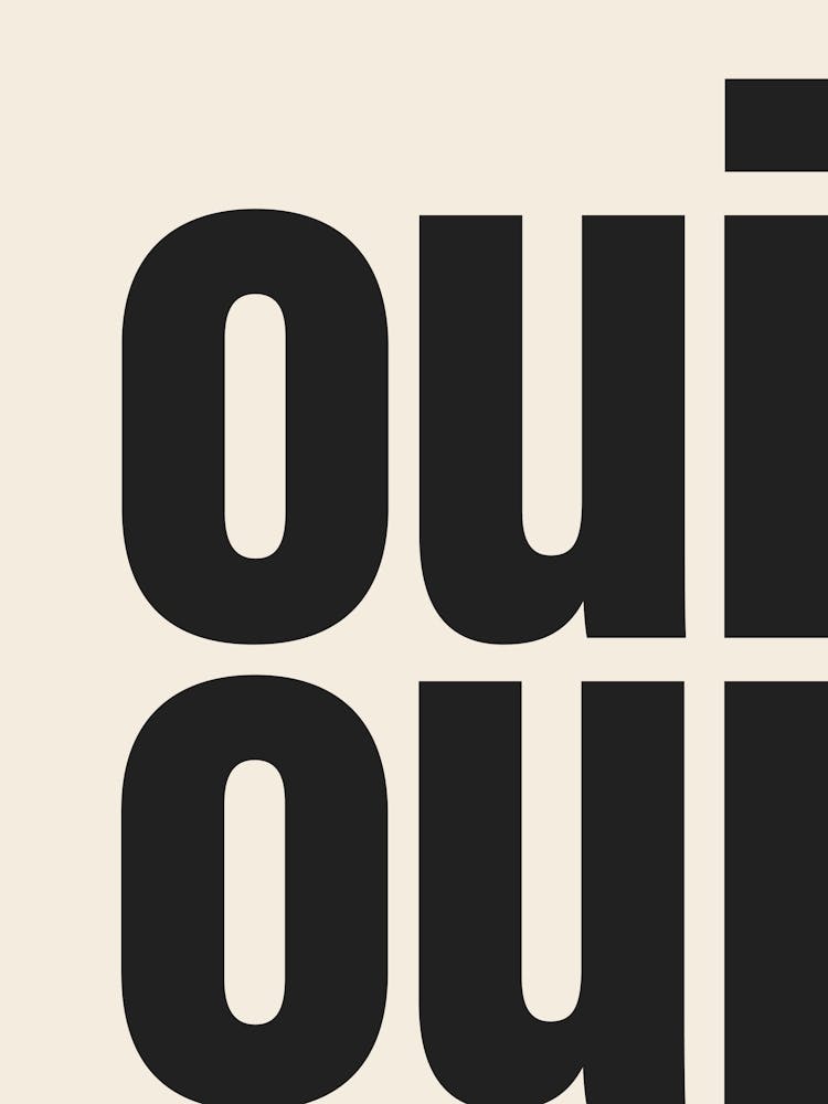 Oui Oui Typography - Black and Beige