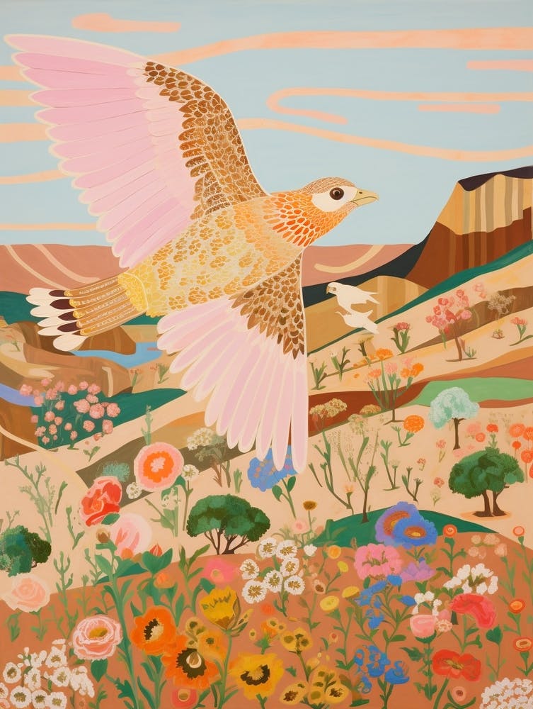 Maximalist Bird Painting House Sparrow 1