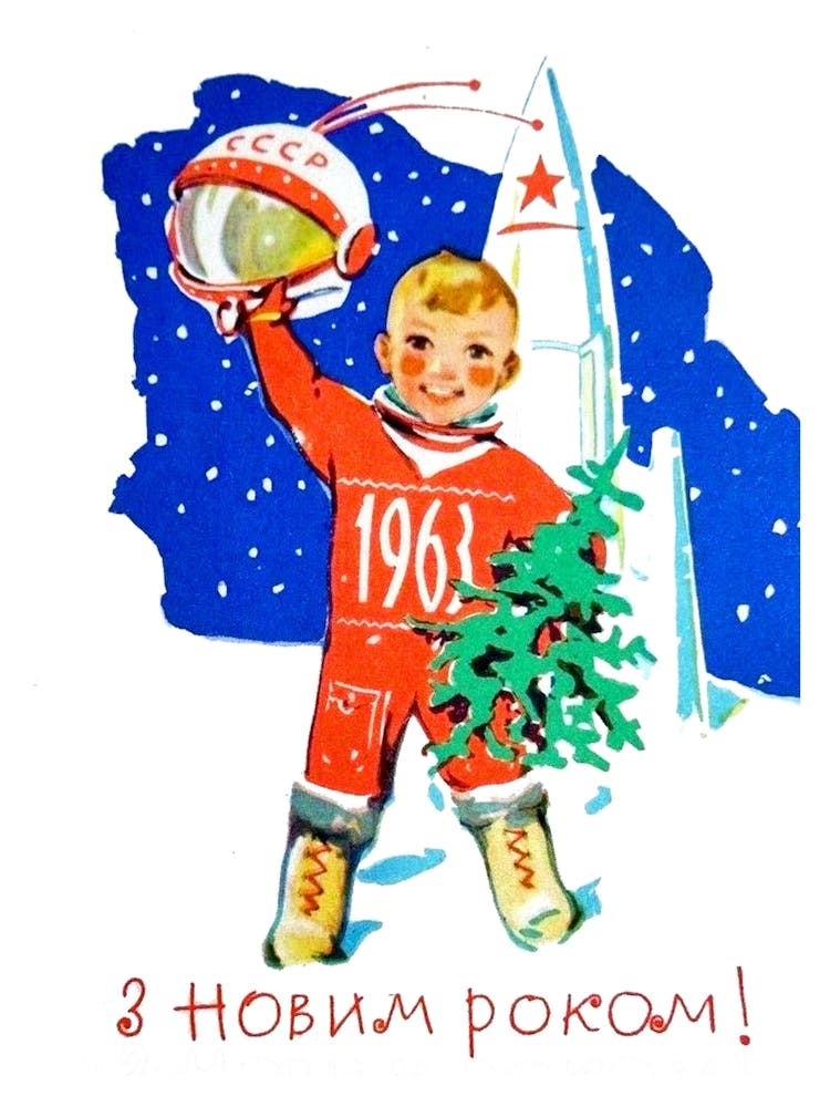 Soviet Astronaut Boy Wish You A Happy New Year