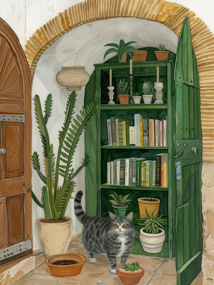 Cat In The Library