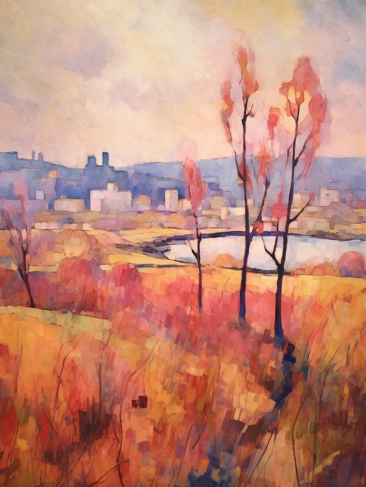 Autumn City Park Painting Gas Works Park Seattle