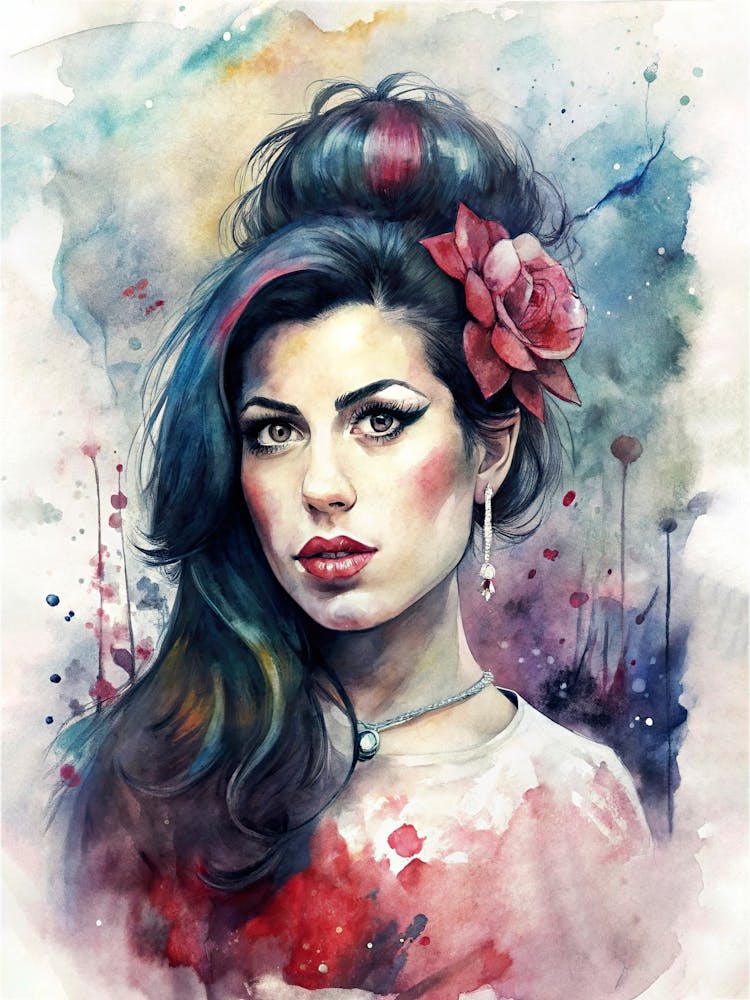 Amy Winehouse In Watercolor
