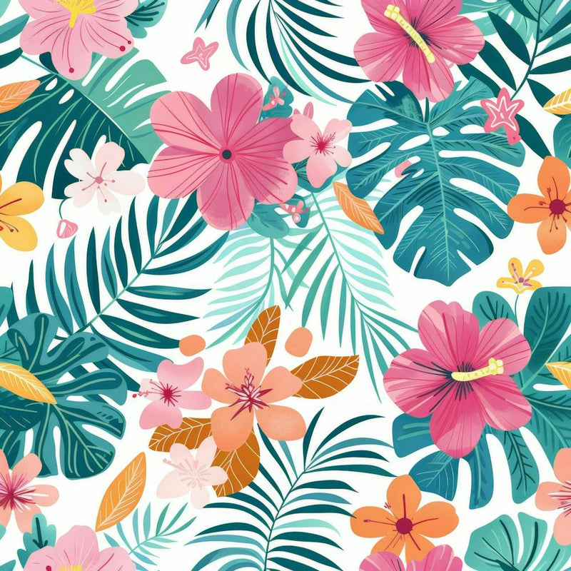Tropical Flowers Seamless Pattern