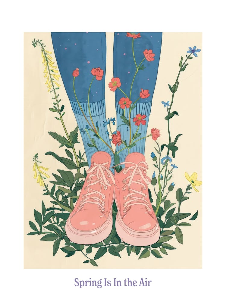 Spring In In The Air Pink Shoes And Wild Flowers 7