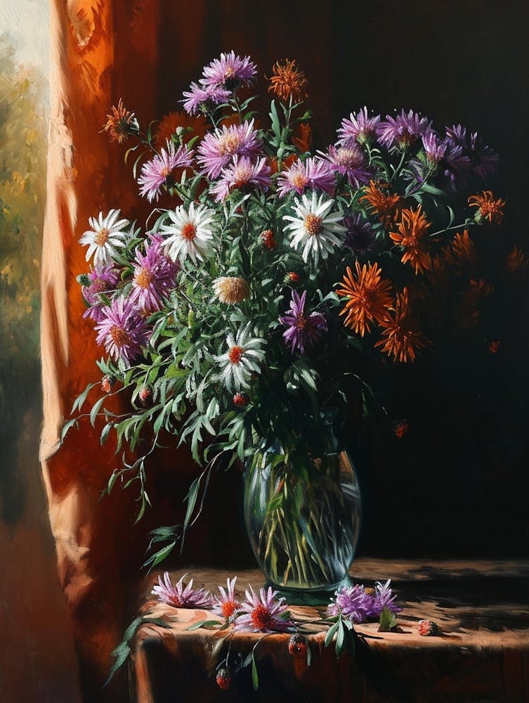 Baroque Floral Still Life Asters 1