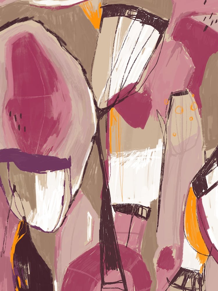 Abstract Spring Landscape With Flowers