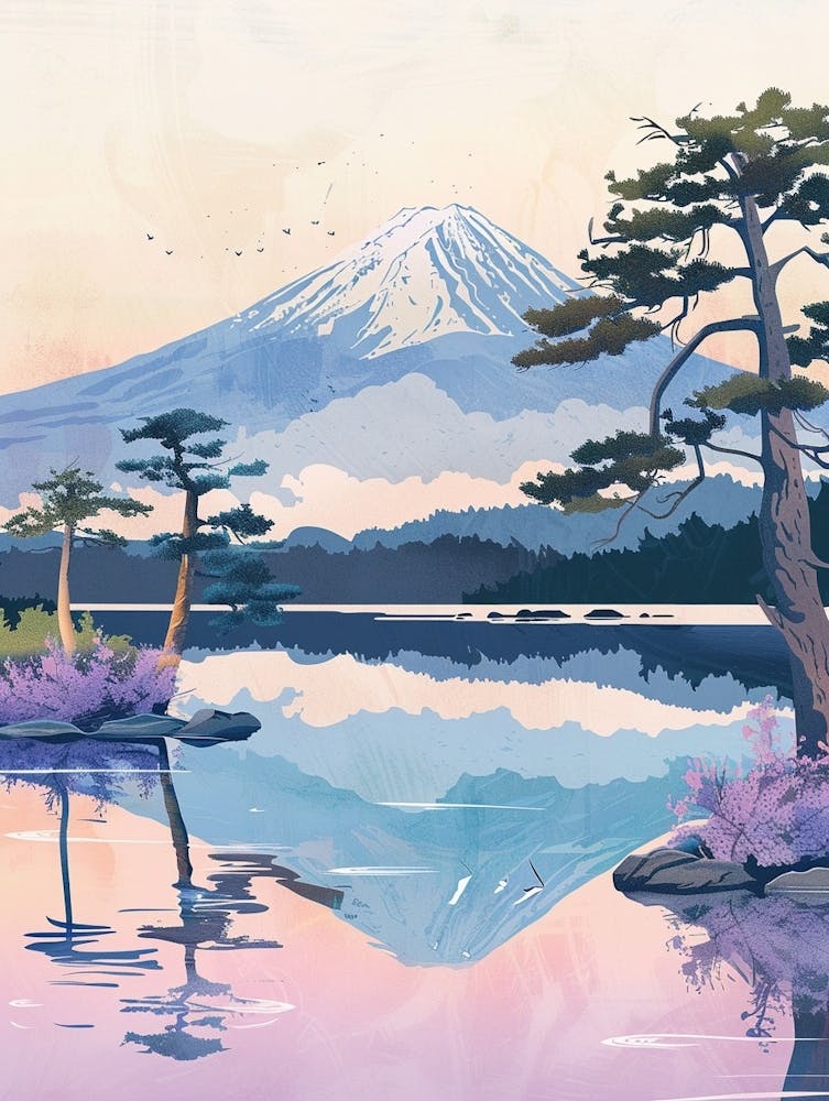 Mont Fuji Japon 1 Illustration Rétro