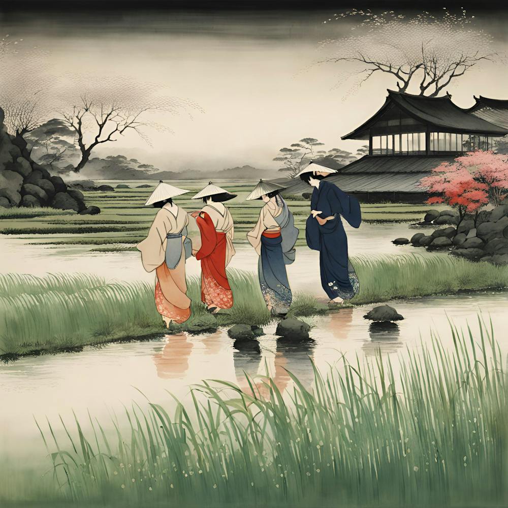 Femmes Asiatiques En Kimono