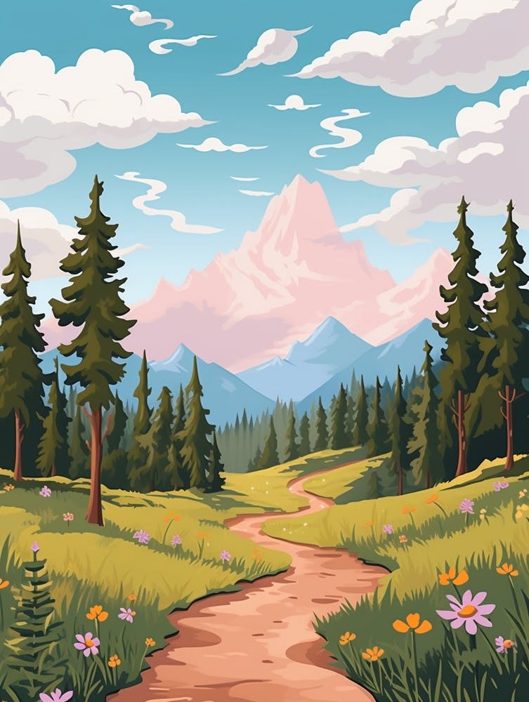 The Colorado Trail Usa 2 Hike Illustration