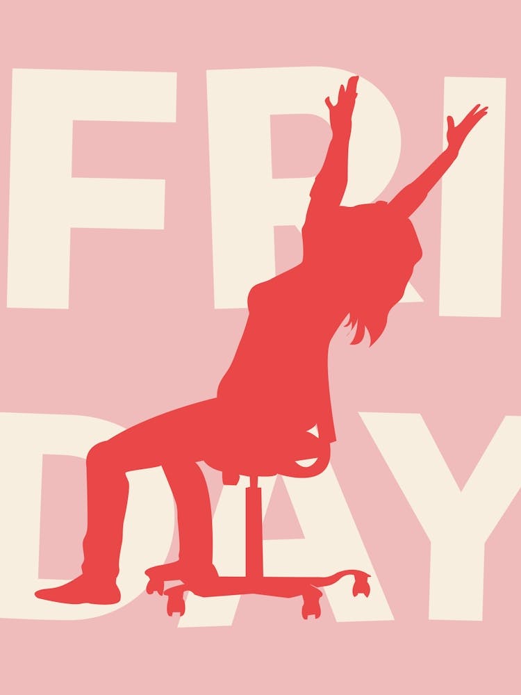 C'est Vendredi Bureau Rose Rouge