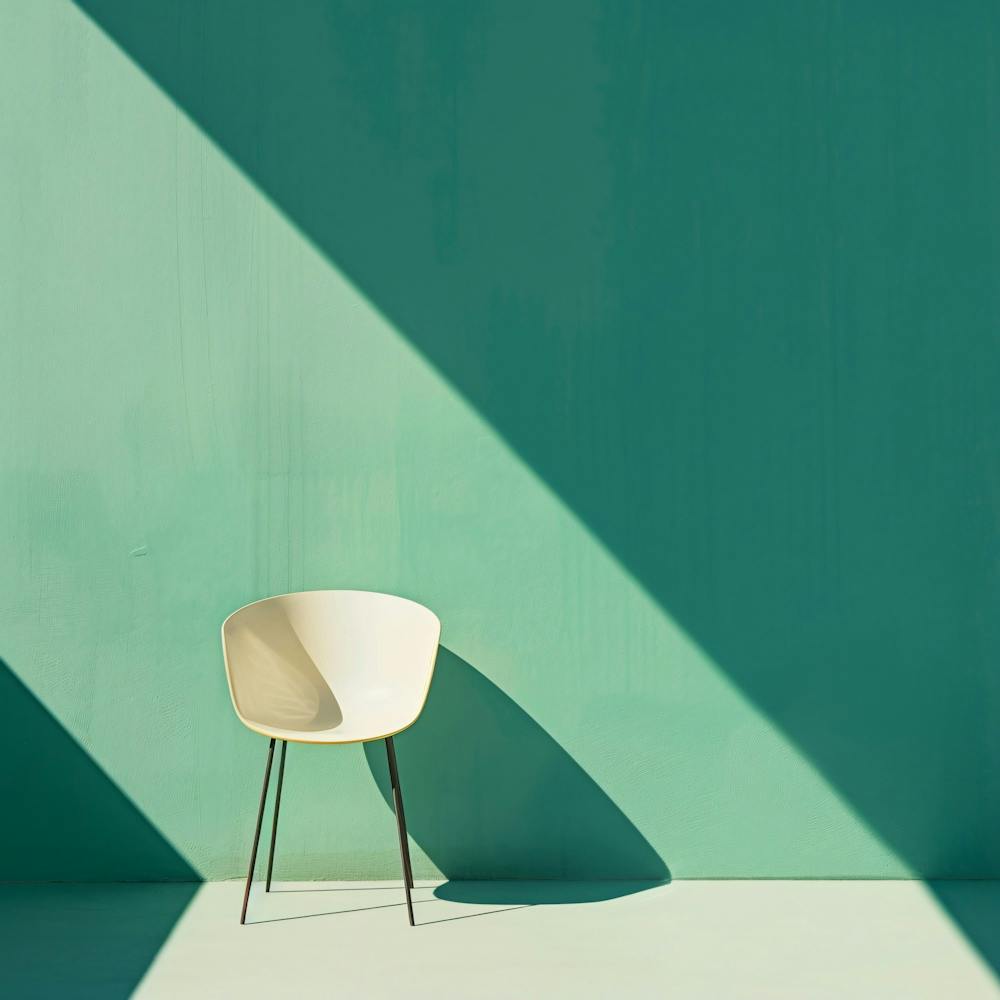 Chair Against A Green Wall