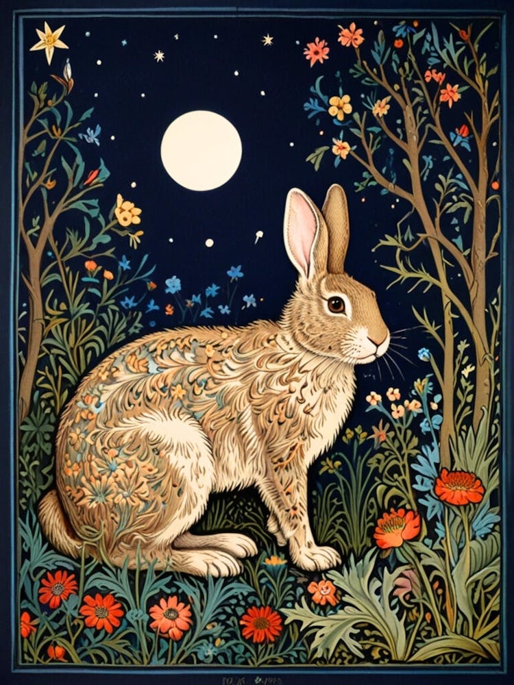 William Morris Rabbit In The Moonlight 6