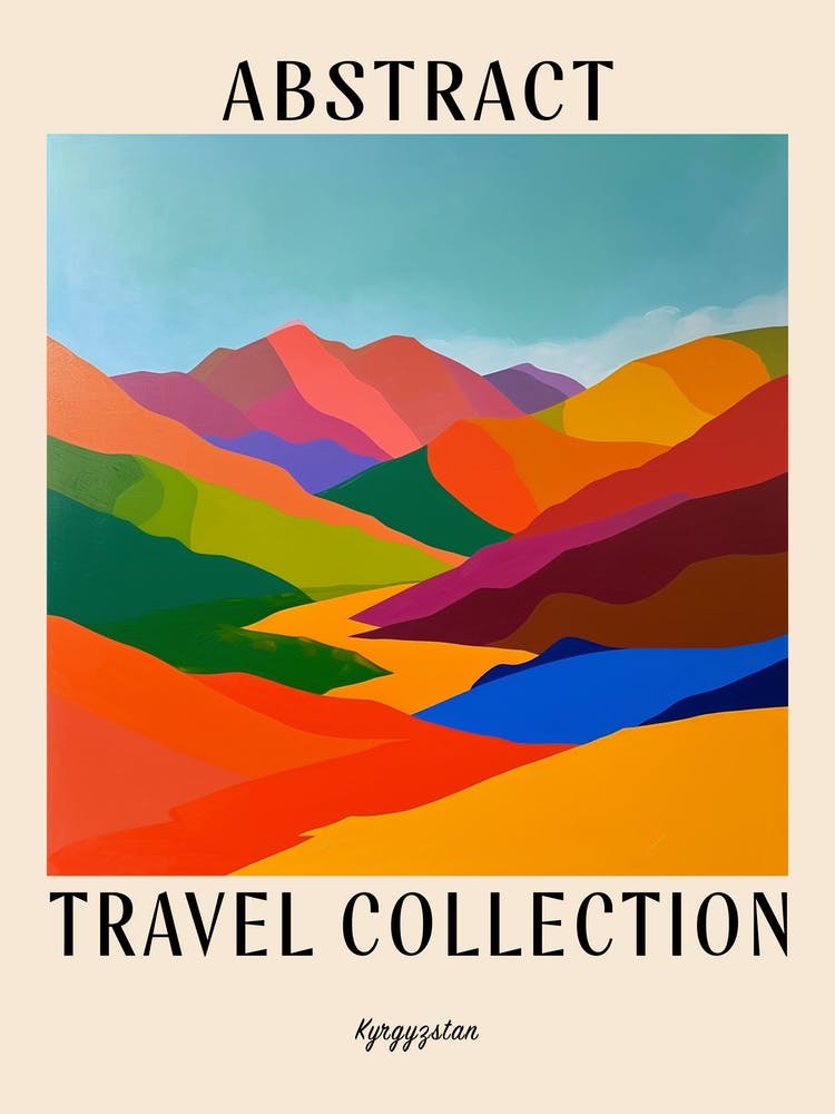 Abstract Travel Collection Poster Kyrgyzstan 2