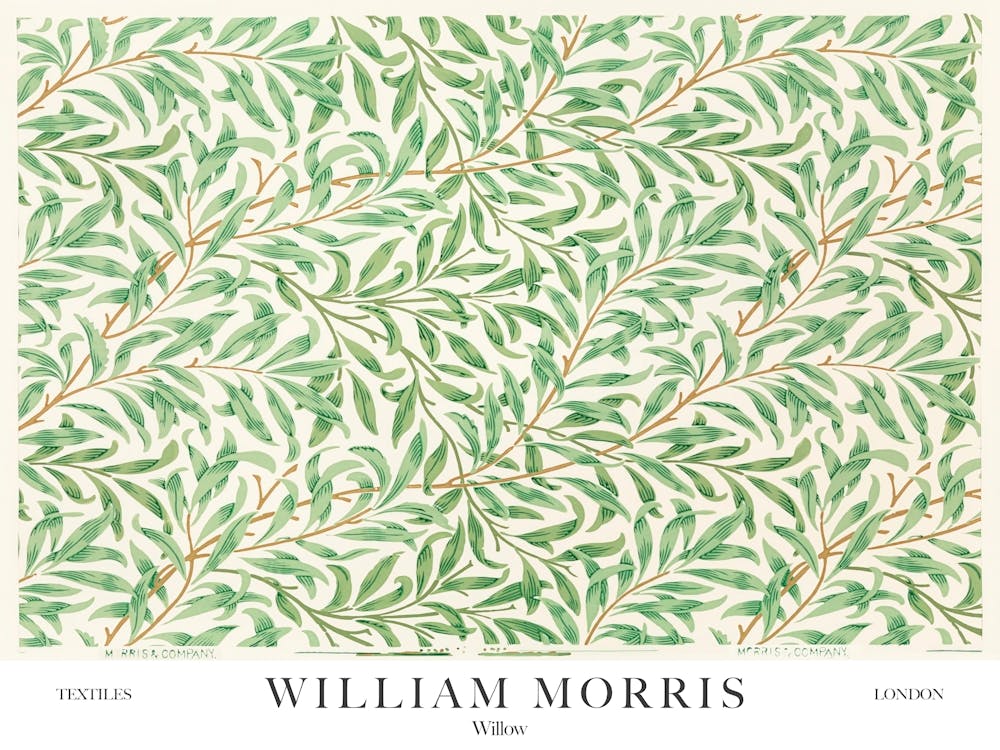 William Morris Prints Willow Landscape Botanical Vintage