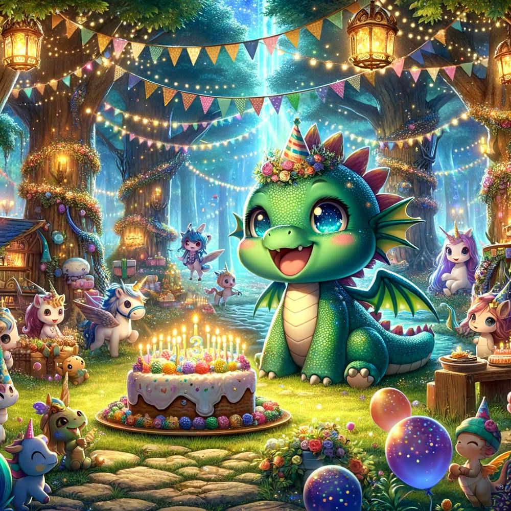 Fête d'anniversaire du petit dragon