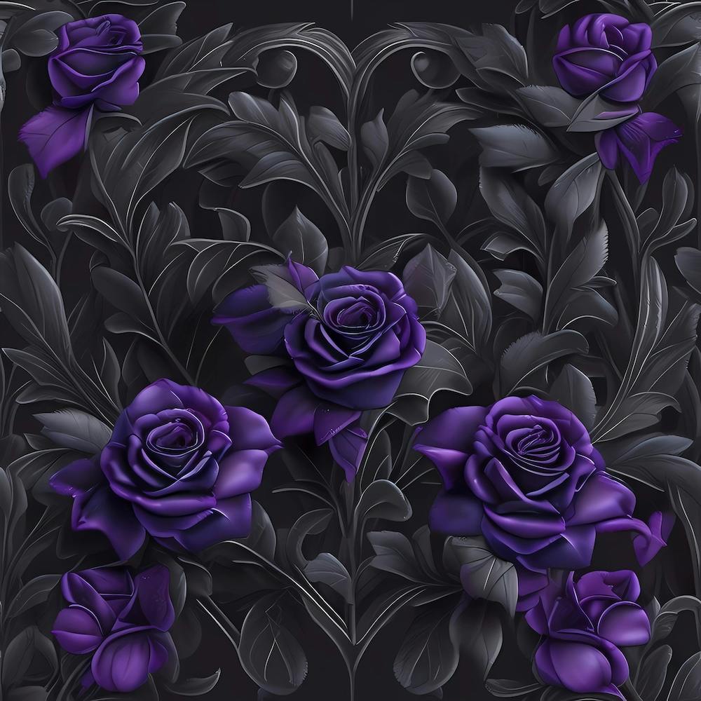 Dark Purple Roses - Gothic inspired