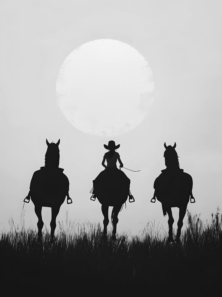 Silhouette Of Cowboys 1