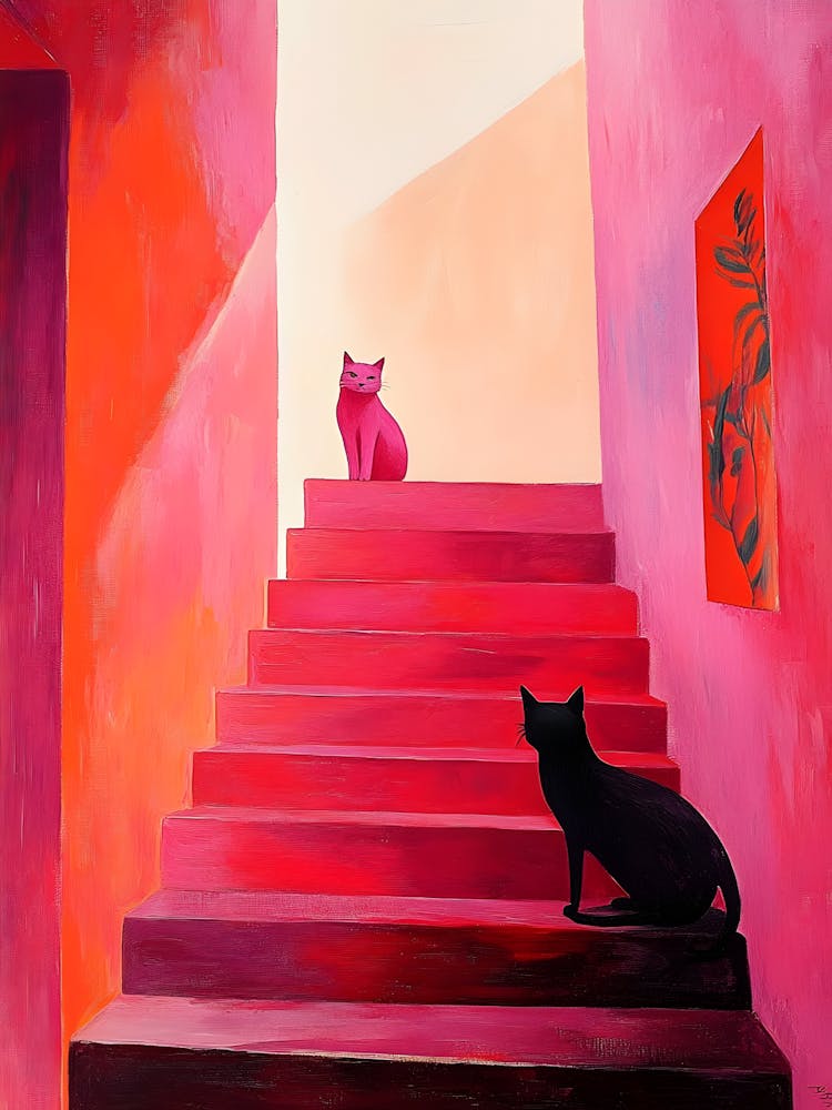 Cats On The Stairs