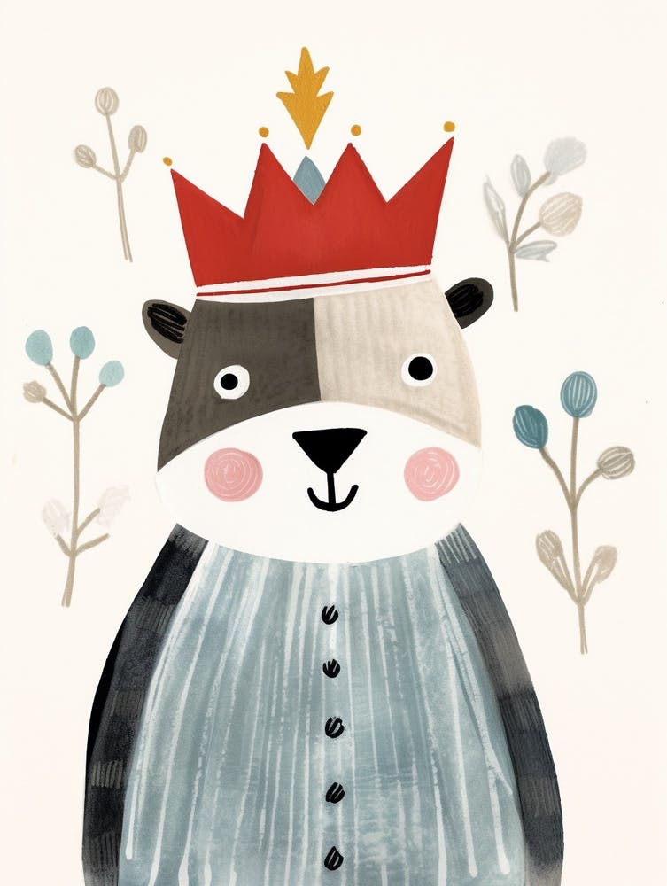 Little Raccoon 3 Wearing A Crown