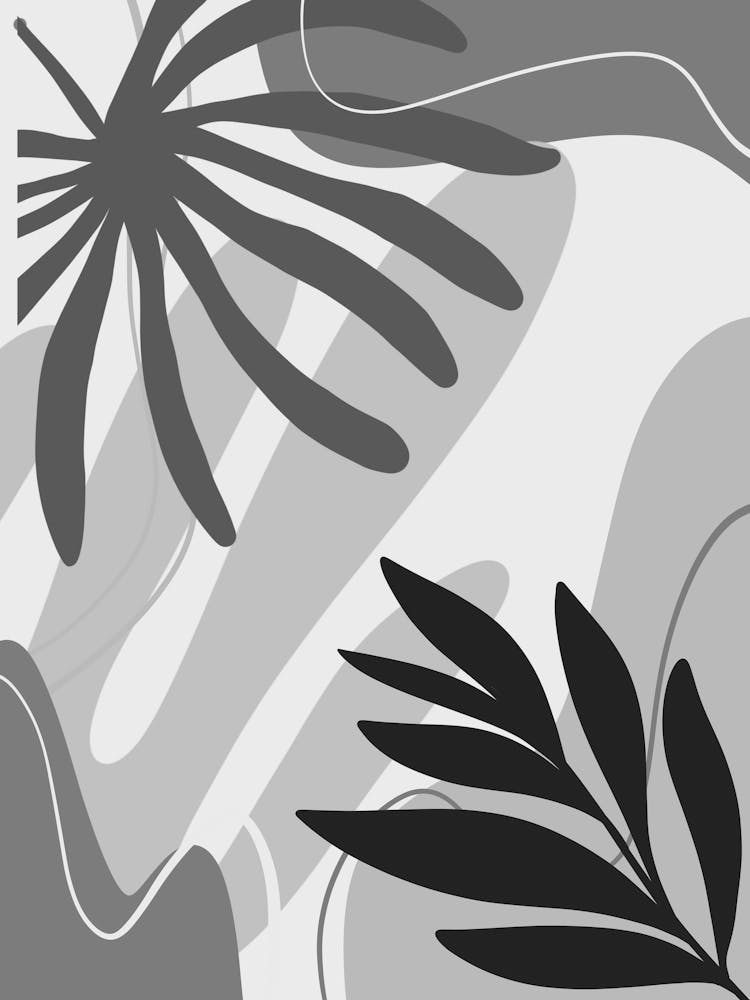 Black And White Leaves 3