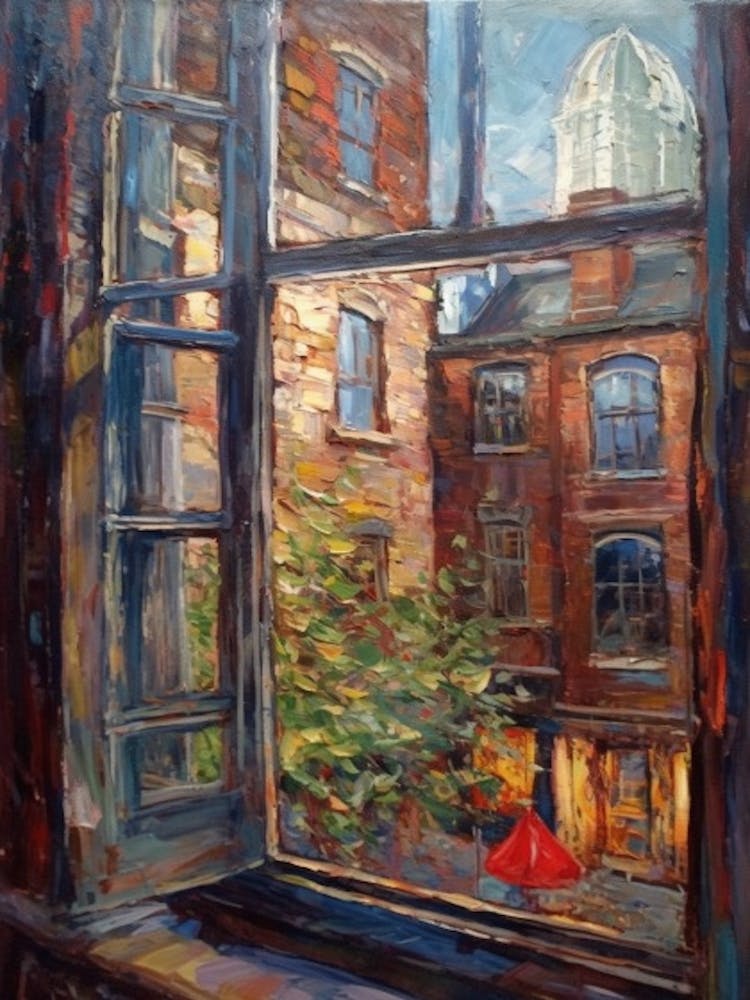 Window View Of Toronto Canada Impressionism Style 3