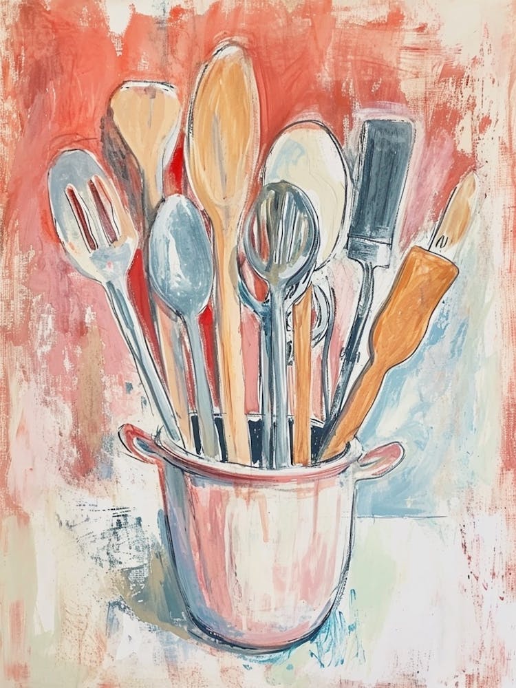 Kitsch Kitchen Utensils Painting 1