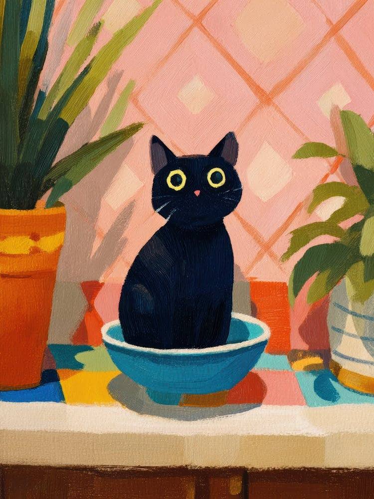 Cat In A Bowl 2