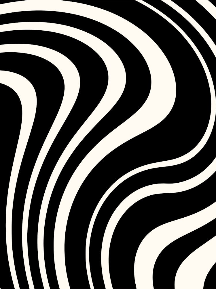 Abstract Black And White Wavy Pattern