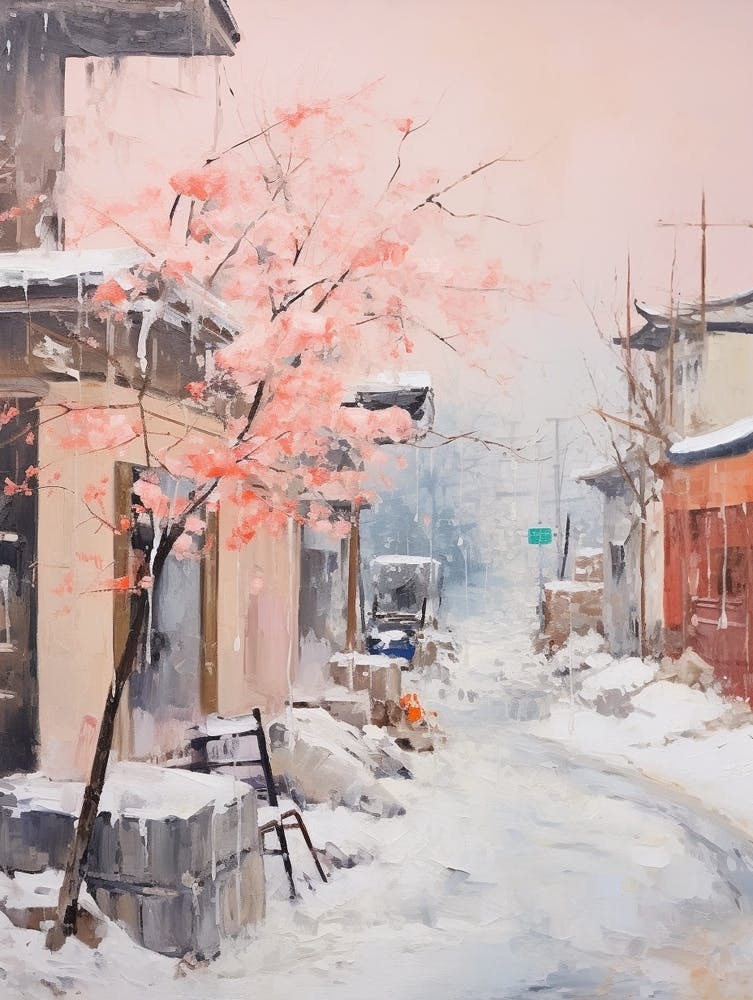 Dreamy Winter Painting Beijing China 2