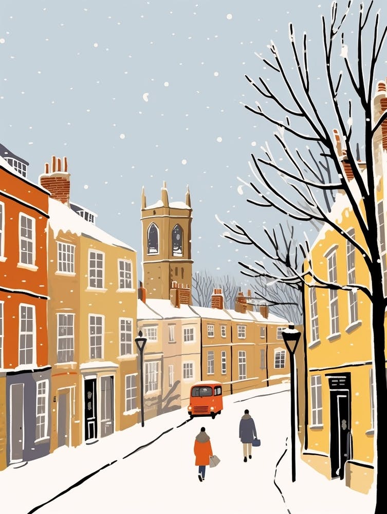 Retro Winter Illustration Richmond England 3