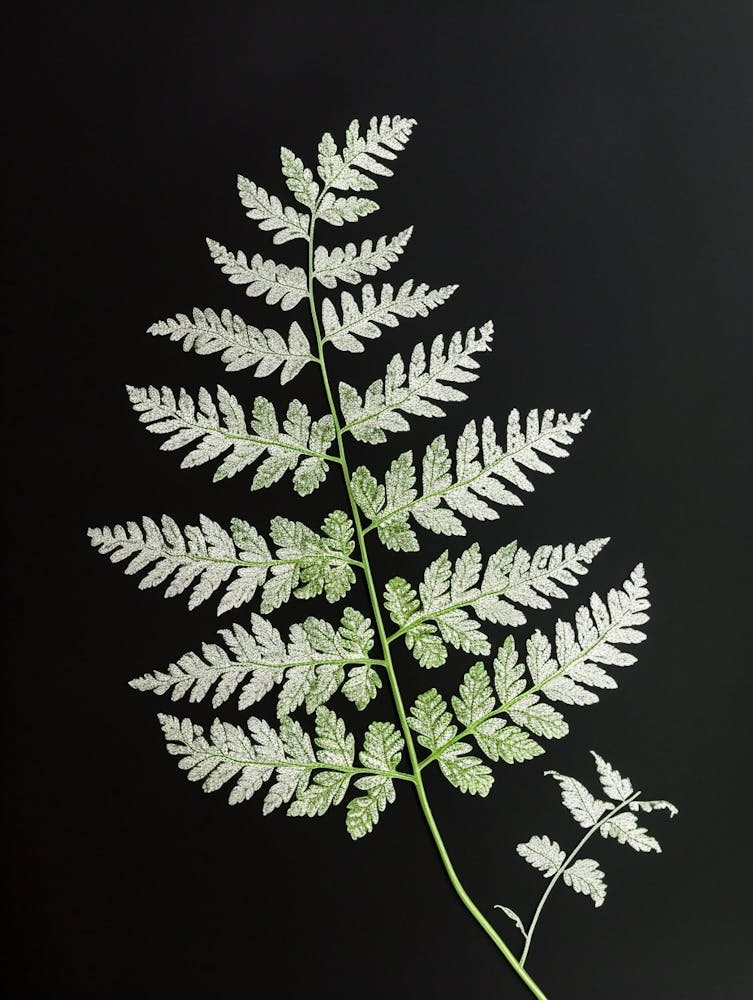 Pattern Poster Silver Lace Fern 3