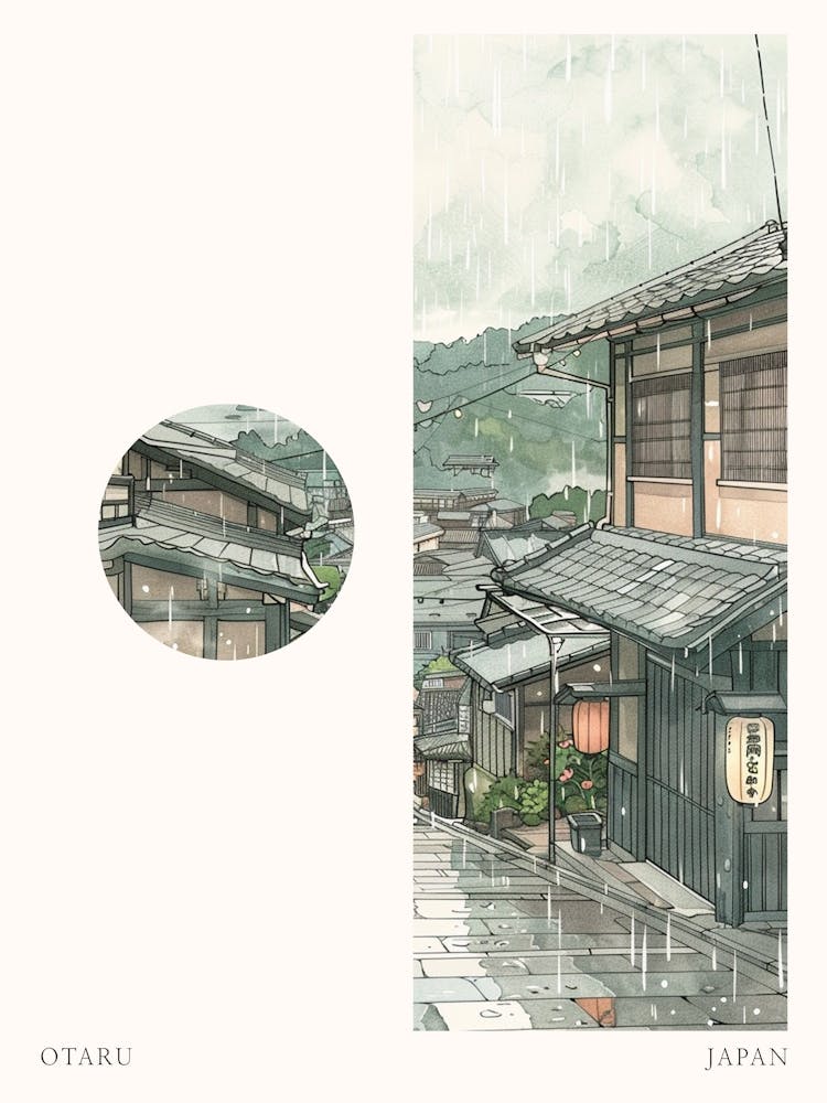 Otaru Japan 3 Cut Out Travel Poster