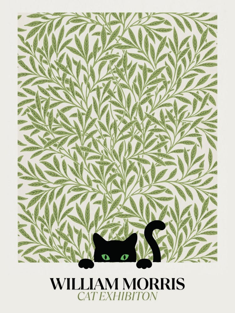 William Morris Peekaboo Cat Flower Botanical