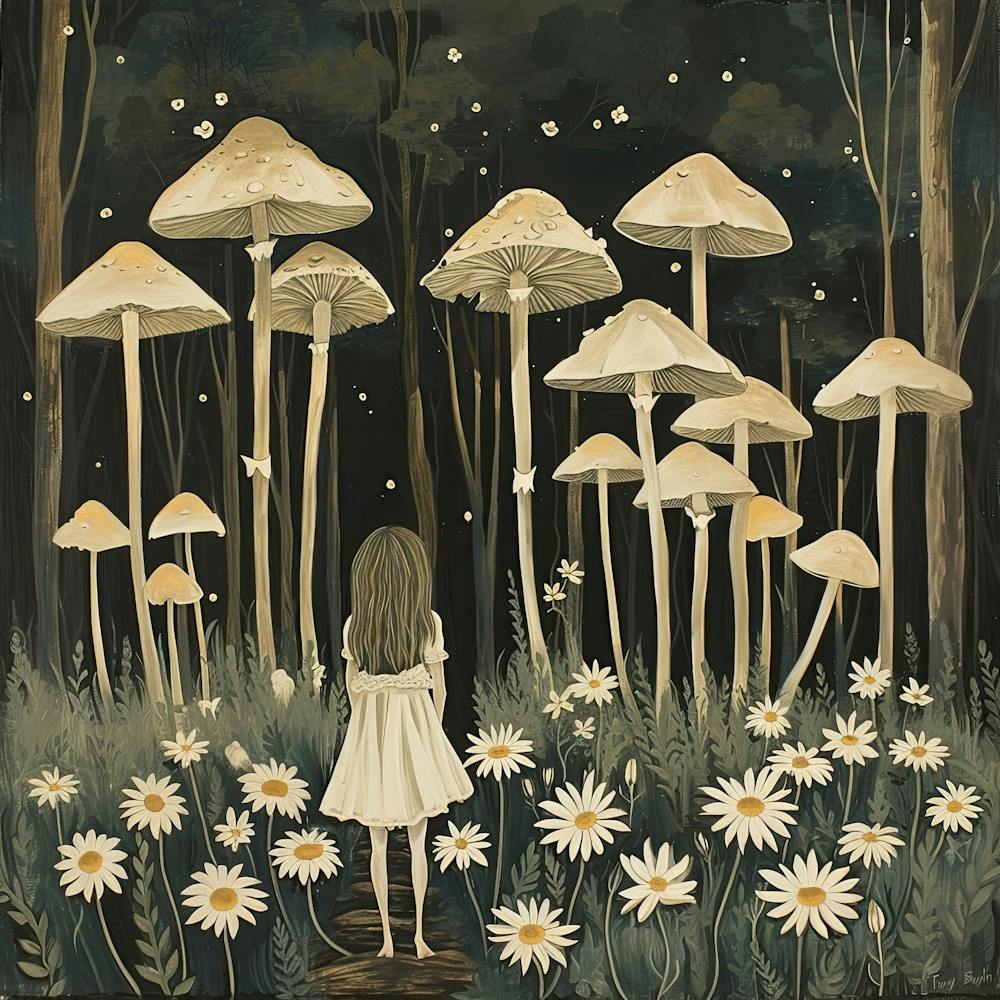 Wild Mushrooms Fairycore Painting 2