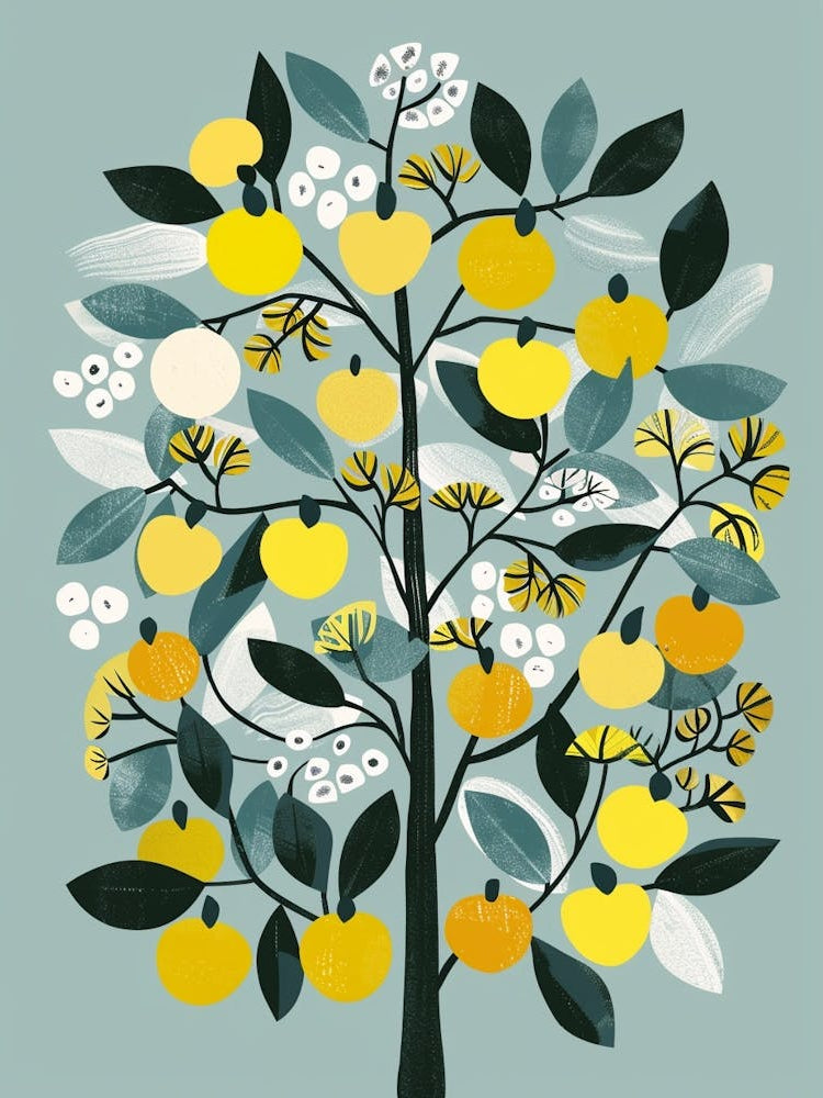 Apple Tree Flat Illustration 5