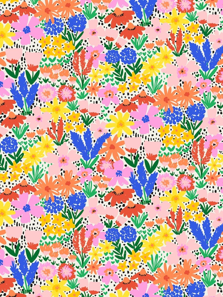 Colorful Summer Wild Flower Happy Meadow