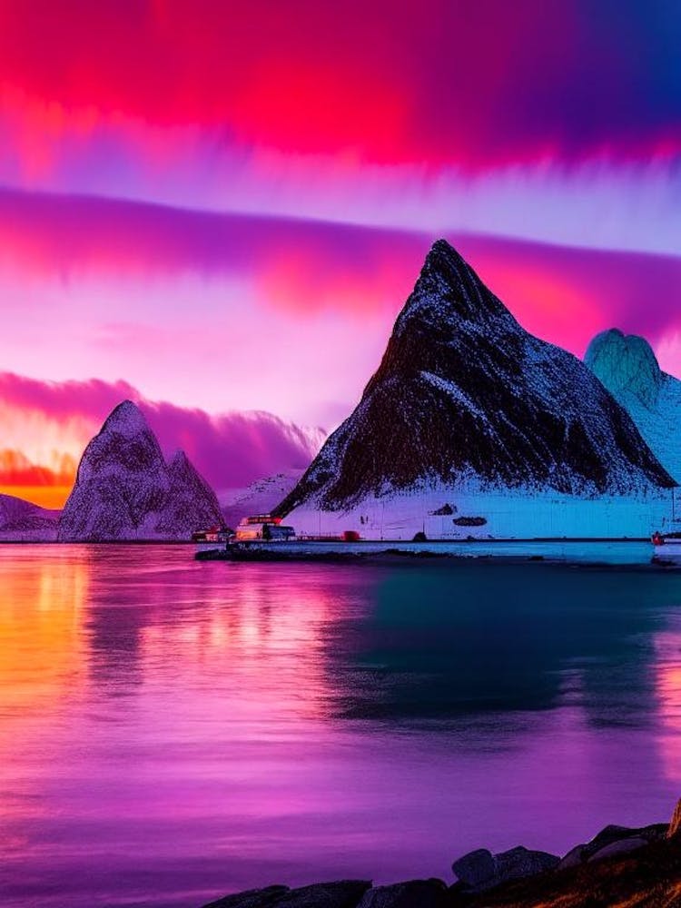 Die Lofoten bei Sonnenuntergang