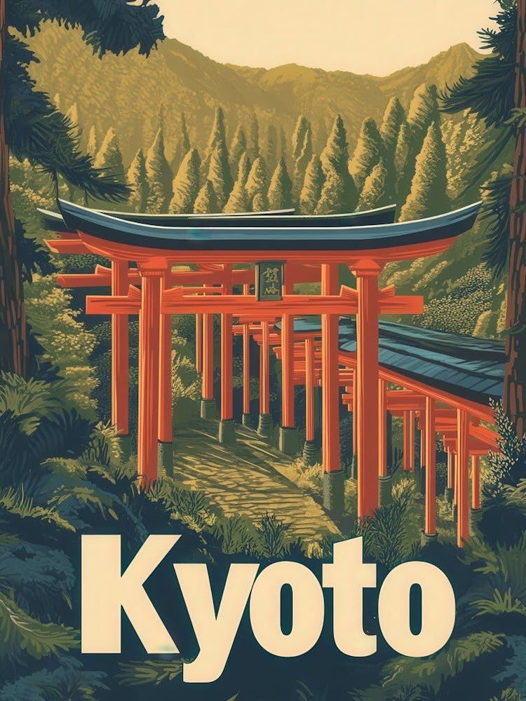 Aihrgdesign A Vintage Travel Poster Of Kyoto Featuring The Ic C9979887 E24f 4903 Afef D18d7801aecb 1