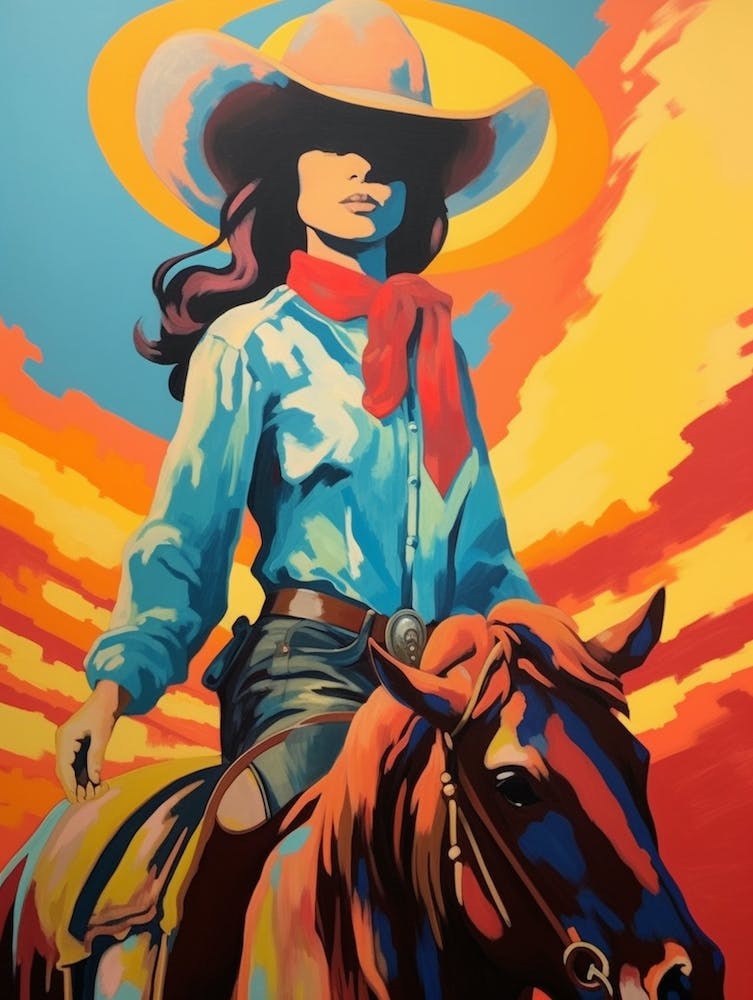 Vintage Cowgirl Painting 3