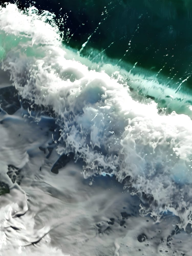 Aerial View Of Ocean Waves