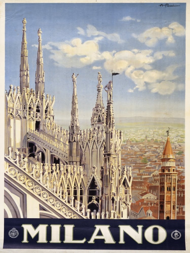 Milano Vintage Travel Poster