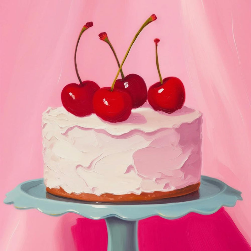 pinke Kirschtorte Malerei