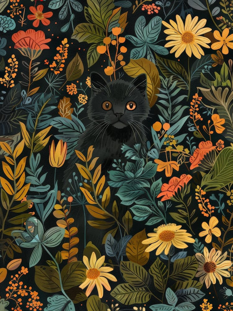 Black Cat In The Garden 6