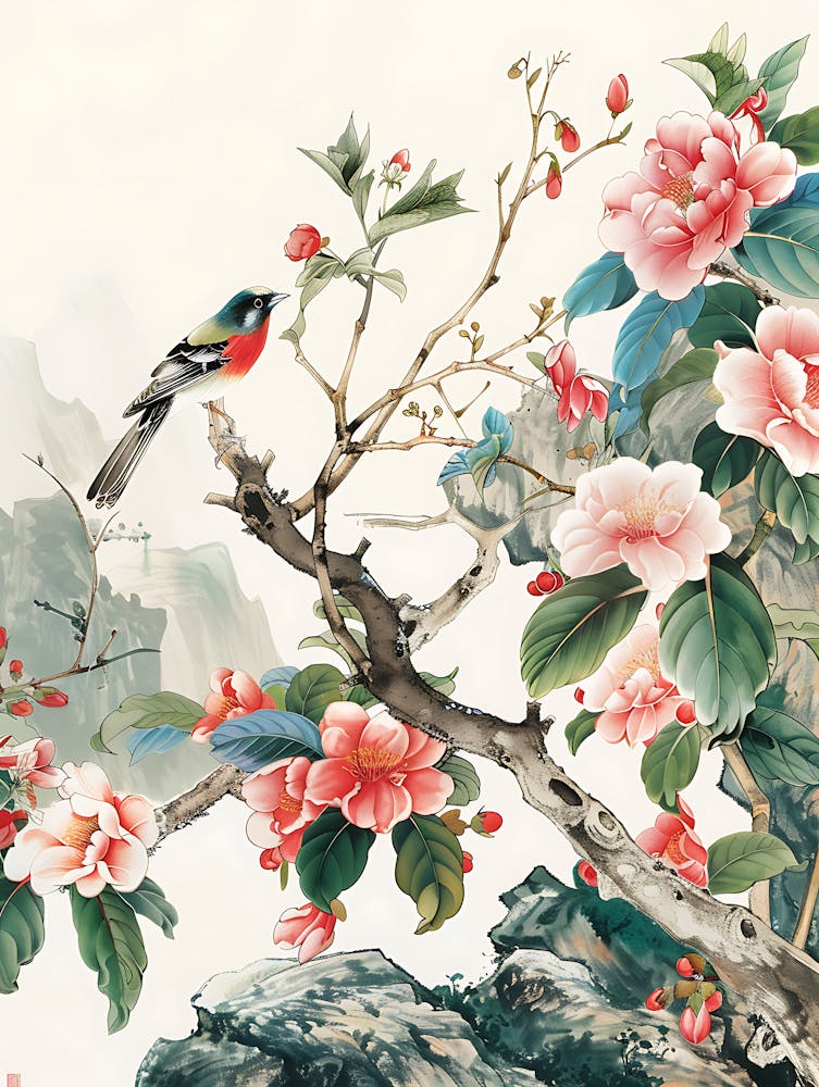 Bird Flowers Chinese Style 11