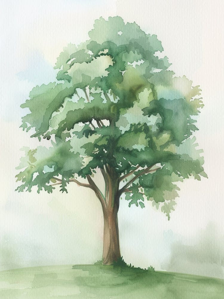 Mahogany Tree Atmospheric Watercolour Painting 7